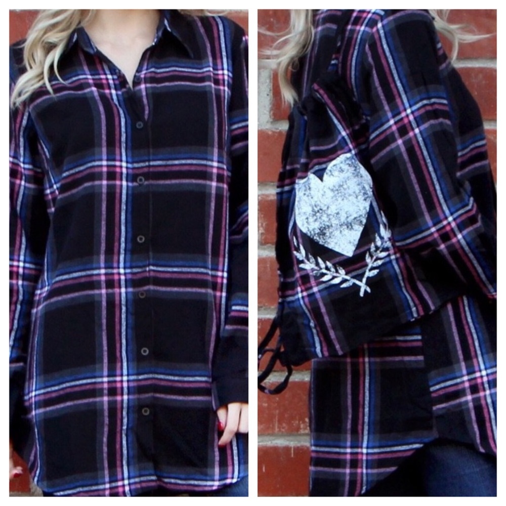 Plaid top with matching backsack